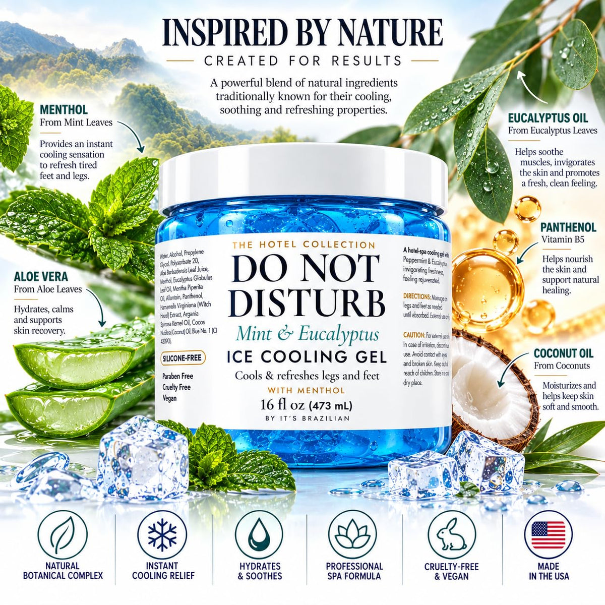 Mint & Eucalyptus Foot & Leg Cooling Gel — 16 fl oz